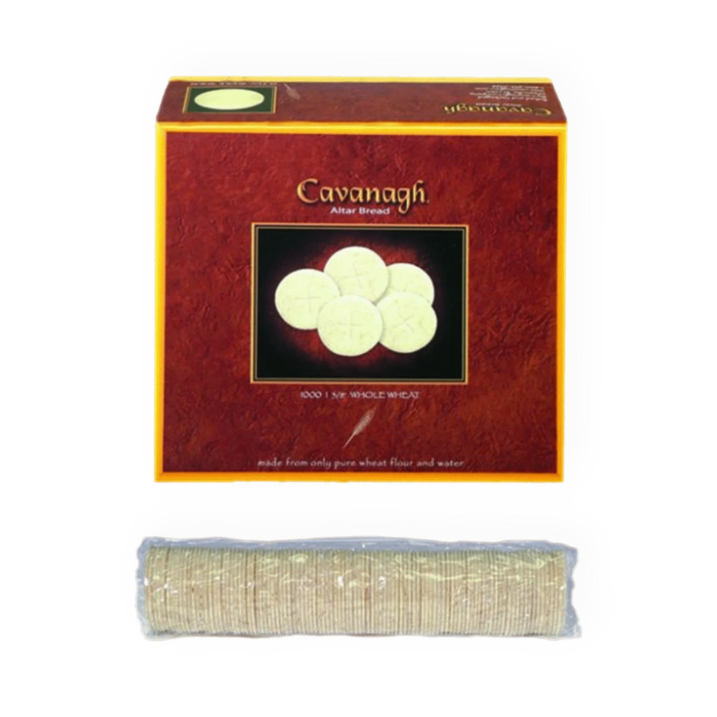 Box of 1,000 Cavanagh 1-1/8 inch whole wheat altar bread hosts in rolls