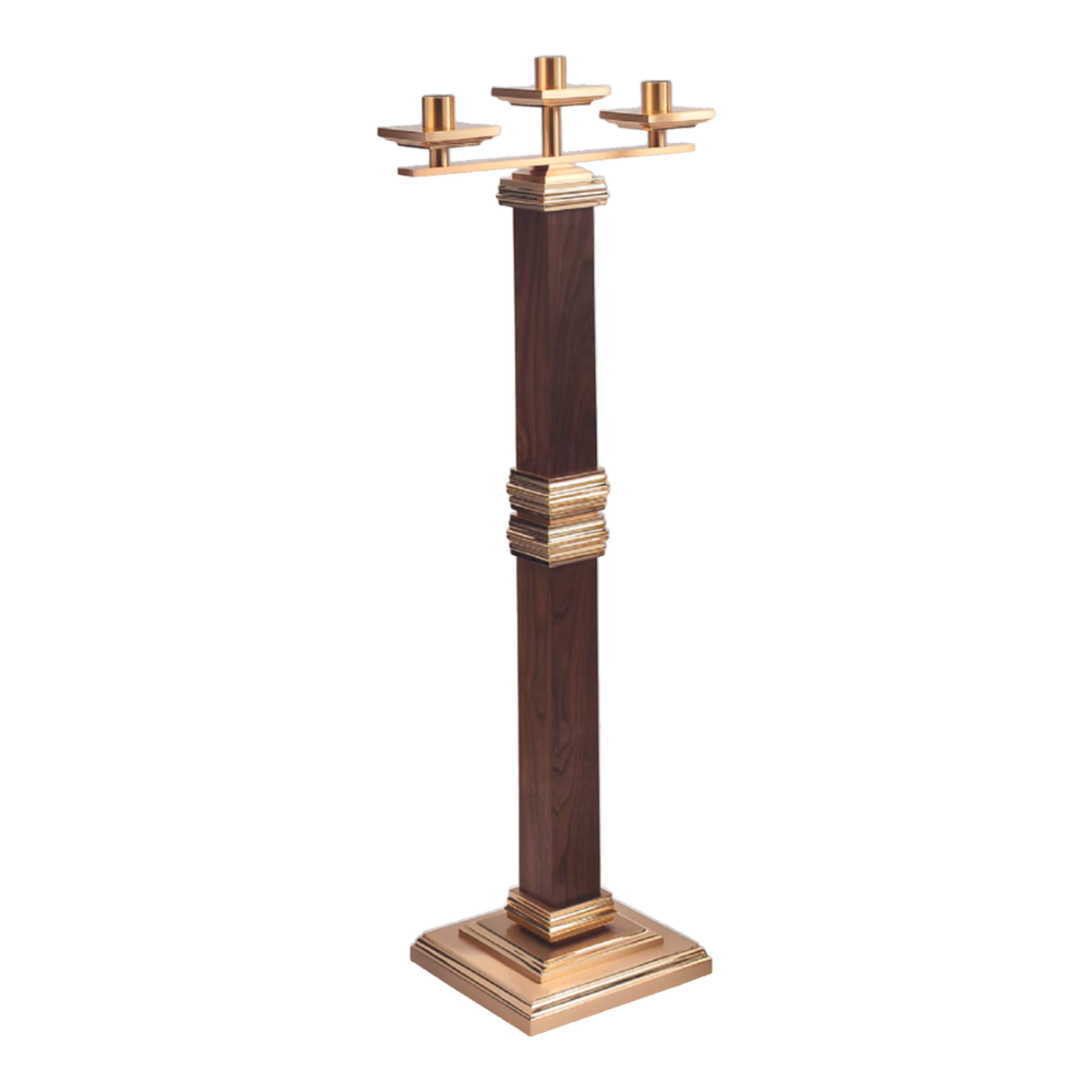 Regal Bronze 11FCL20, original 2027 catalog photograph. Three-light model with wood column pictured; all-bronze and other light-count options differ.