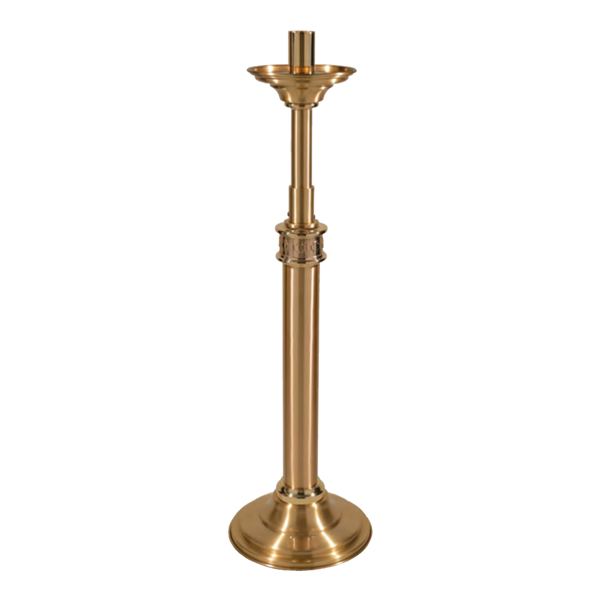 Regal Bronze Adjustable Height Paschal Candle Stand | 2034 Series | 20PCS34-D; original 2027 catalog photograph. Illustrated configuration and finish shown.