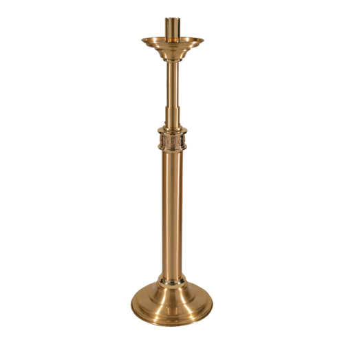 Regal Bronze Adjustable Height Paschal Candle Stand | 2034 Series | 20PCS34-D; original 2027 catalog photograph. Illustrated configuration and finish shown.