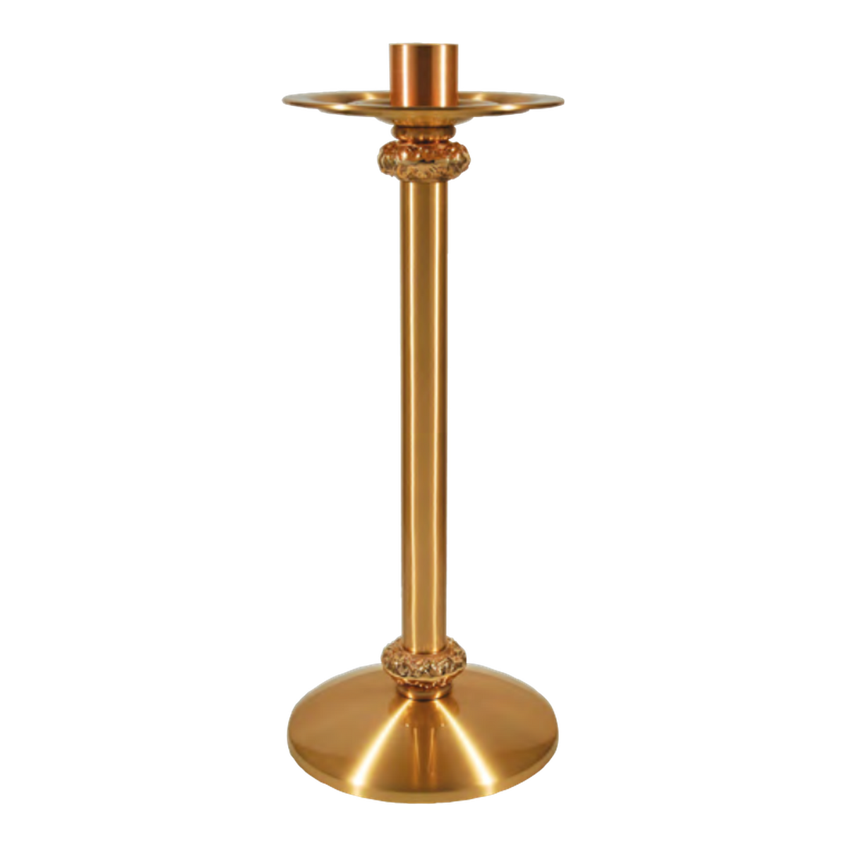 Regal Bronze Low Profile Paschal Candlestick | 2384 Series | 23PCS84S; original 2027 catalog photograph. Illustrated configuration and finish shown.