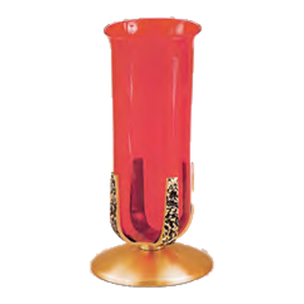 Regal Bronze 26ASL11 altar sanctuary lamp, 2027 catalog photo; satin/combination finish shown, ruby glass pictured. High-polish variant may look different.