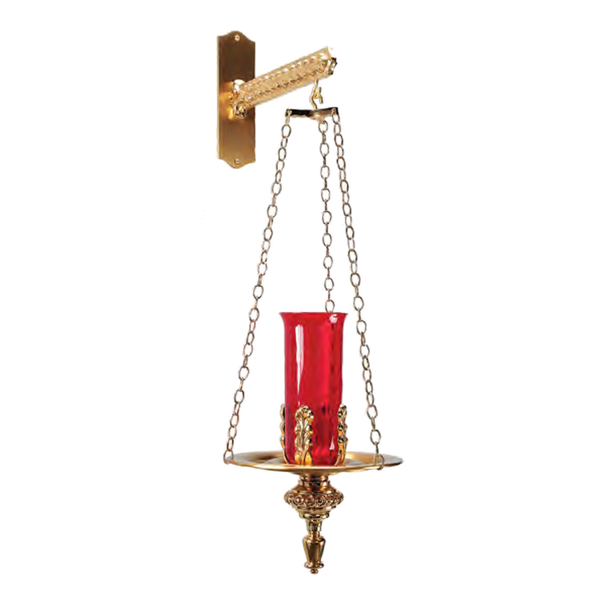 Regal Bronze 70HSL20 | 7020 Series | Hanging sanctuary lamp photographed with bracket and chain. Original 2027 catalog photo.