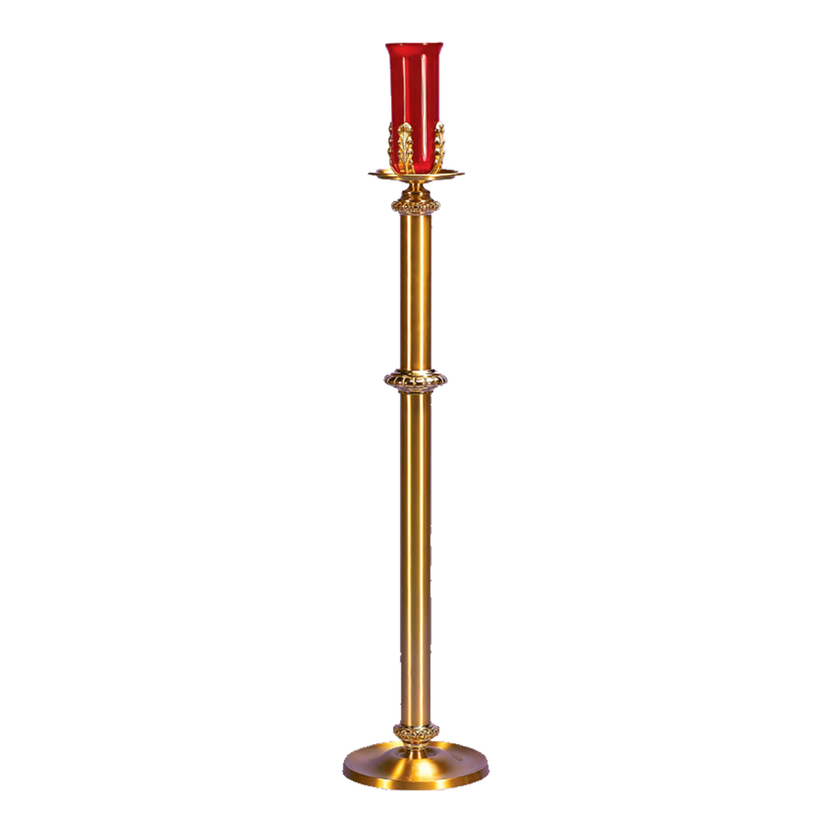 Regal Bronze 70SSL20 7020 series; Floor sanctuary lamp with ruby globe pictured; original 2027 vendor catalog photo