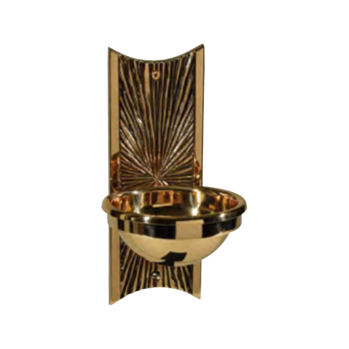 Regal Bronze 75HWF18 wall holy water font, pictured 3-inch bowl (A). Five-inch model not pictured.