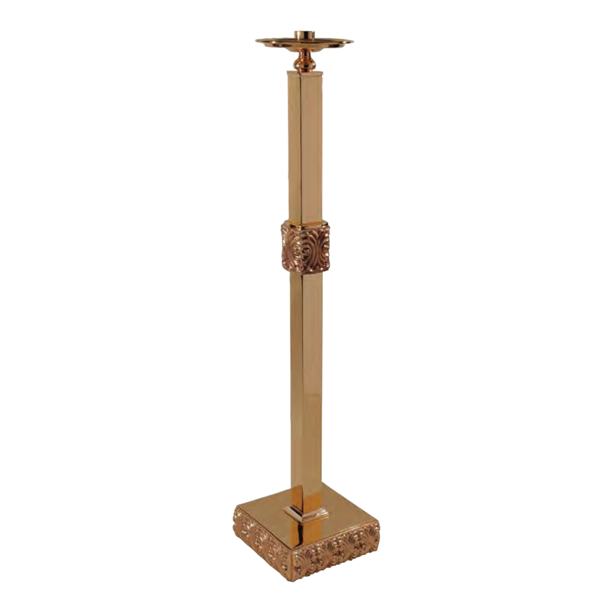 Regal 97FC25-F fixed bronze floor candlestick, original catalog photograph