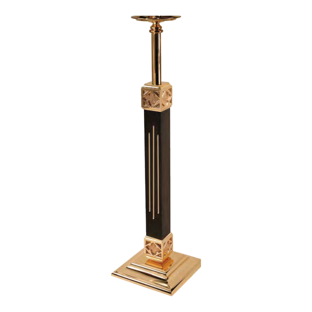 Regal 99FC88-P-HP processional floor candlestick, original catalog photograph with dark walnut column