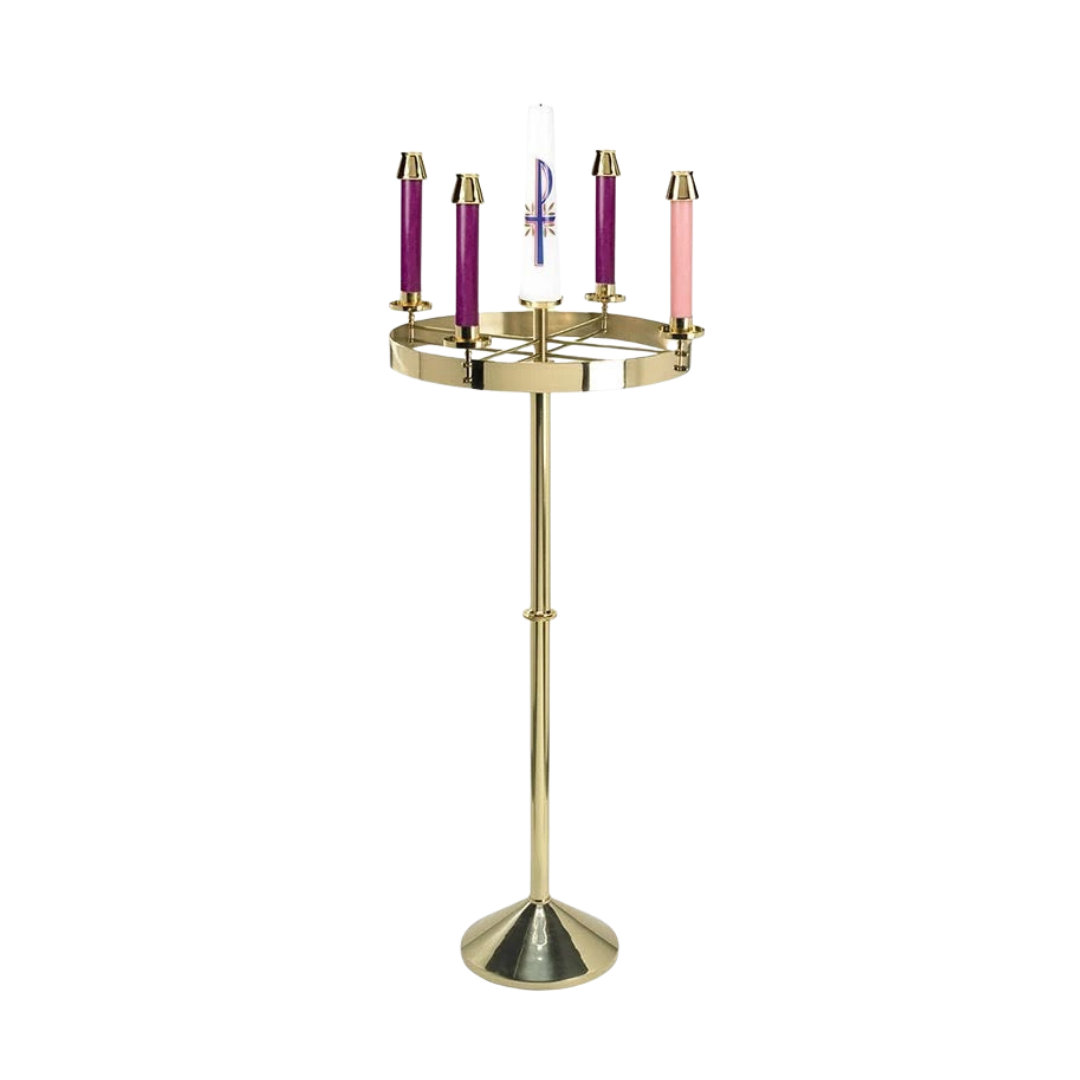Advent Wreath | Polished Brass Floor Stand | PS545