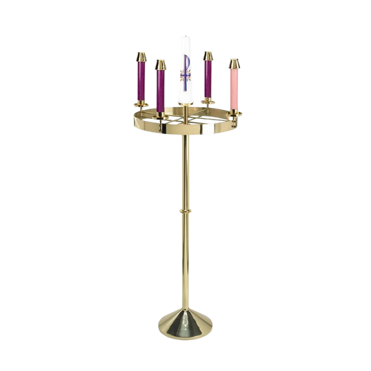 Advent Wreath | Polished Brass Floor Stand | PS545