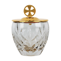 Koley's K119 ablution cup with crystal bowl and gold-plated cross and cover