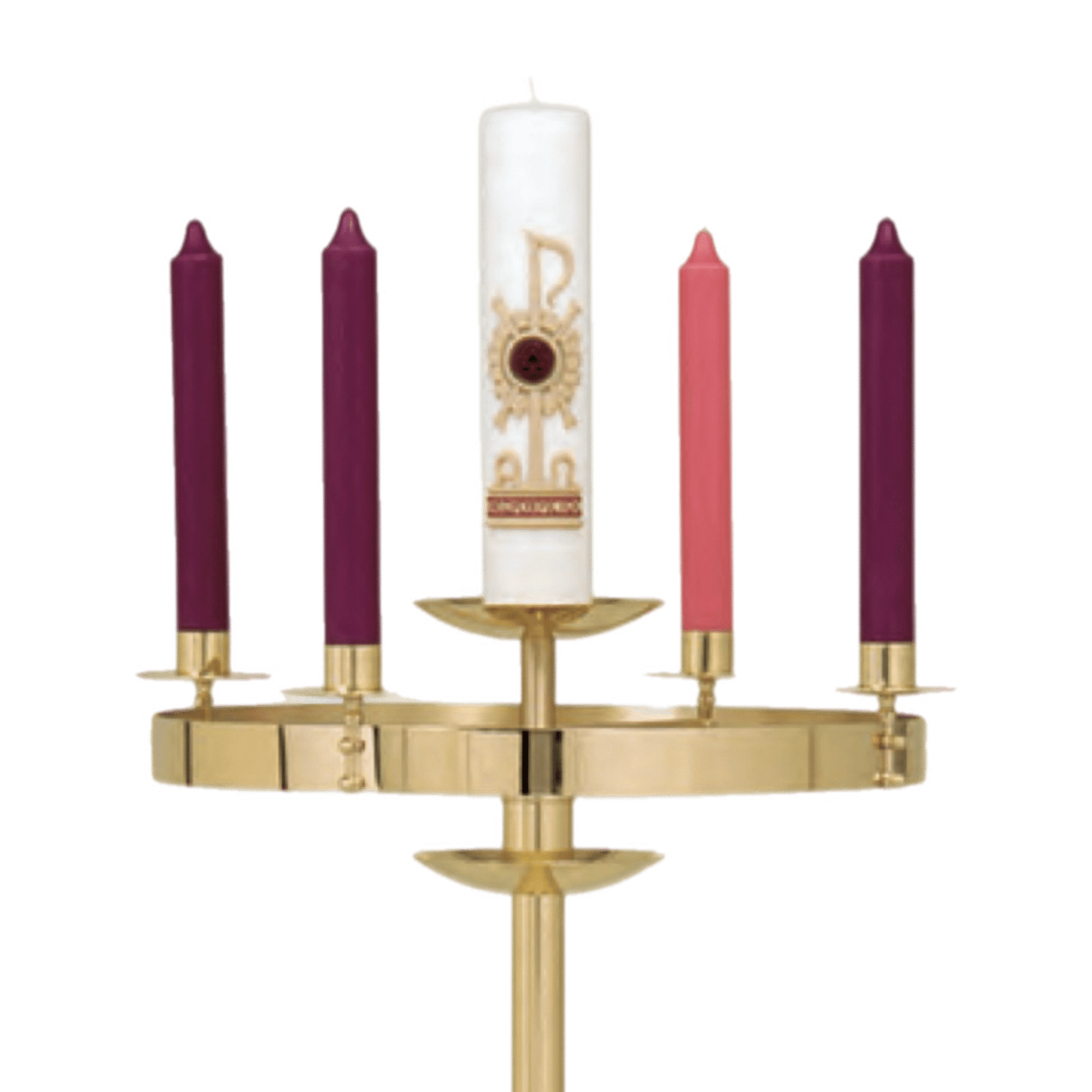 Advent Wreath | Combo Advent Wreath & Paschal Candle Holder | K556 - Ste. Emilion Church Goods