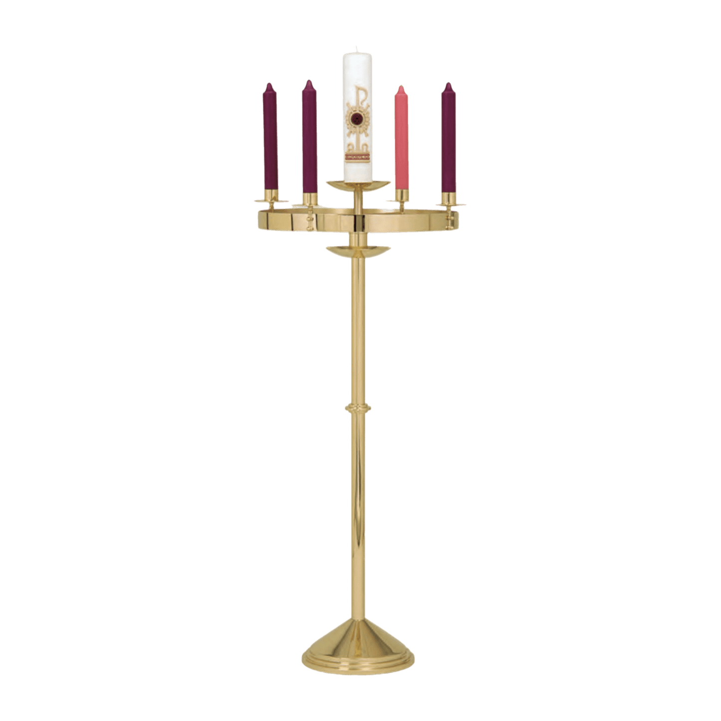 Advent Wreath | Combo Advent Wreath & Paschal Candle Holder | K556 - Ste. Emilion Church Goods