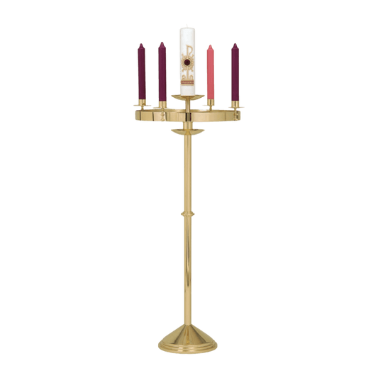 Advent Wreath | Combo Advent Wreath & Paschal Candle Holder | K556 - Ste. Emilion Church Goods