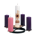 Koley's K178 tabletop Advent wreath in black powder coat with satin brass accents