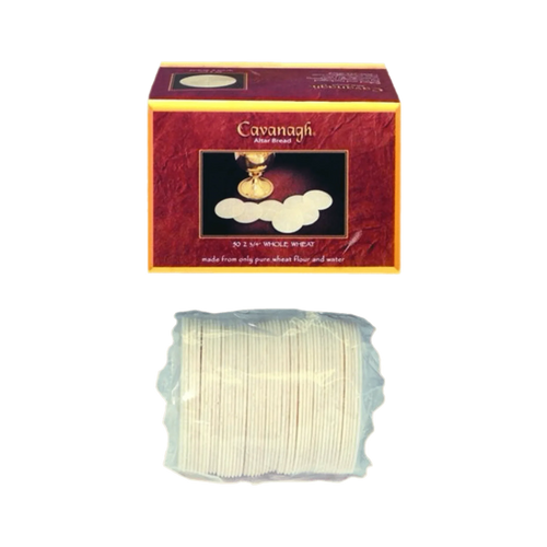 Box of 50 Cavanagh 2-3/4 inch whole wheat large priest's hosts