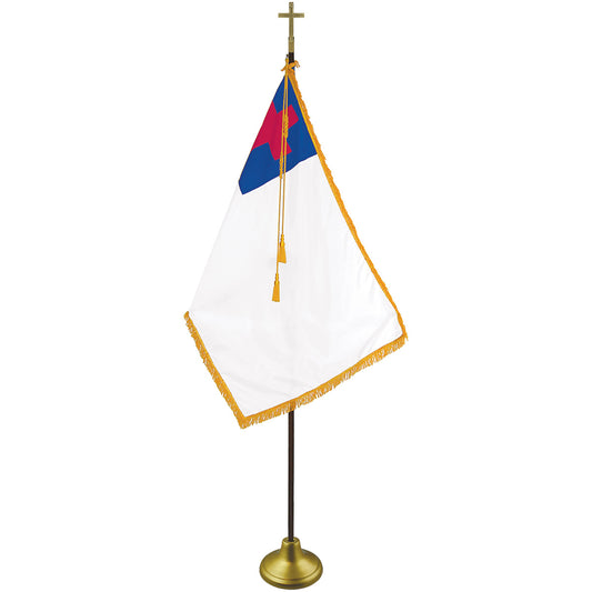 Christian Flag | Indoor | Oak Pole | Complete Set