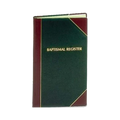 FJ Remey hand-bound baptism register with green cover and red corners
