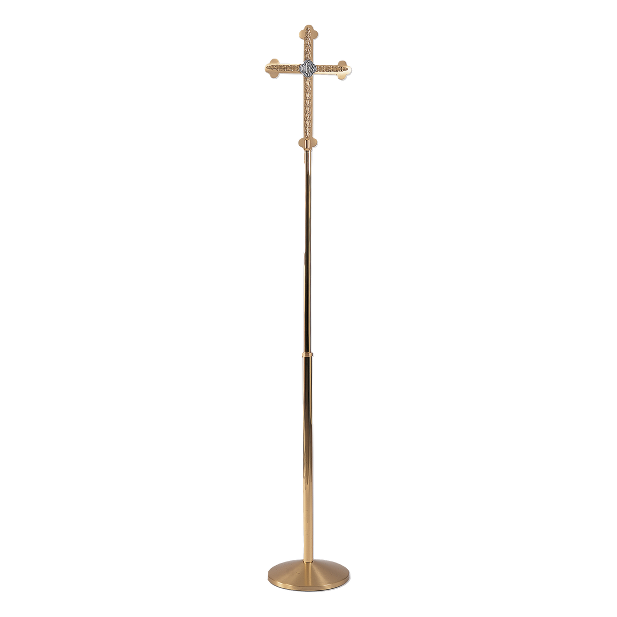 Koley's K1060 two-tone brass processional cross with IHS