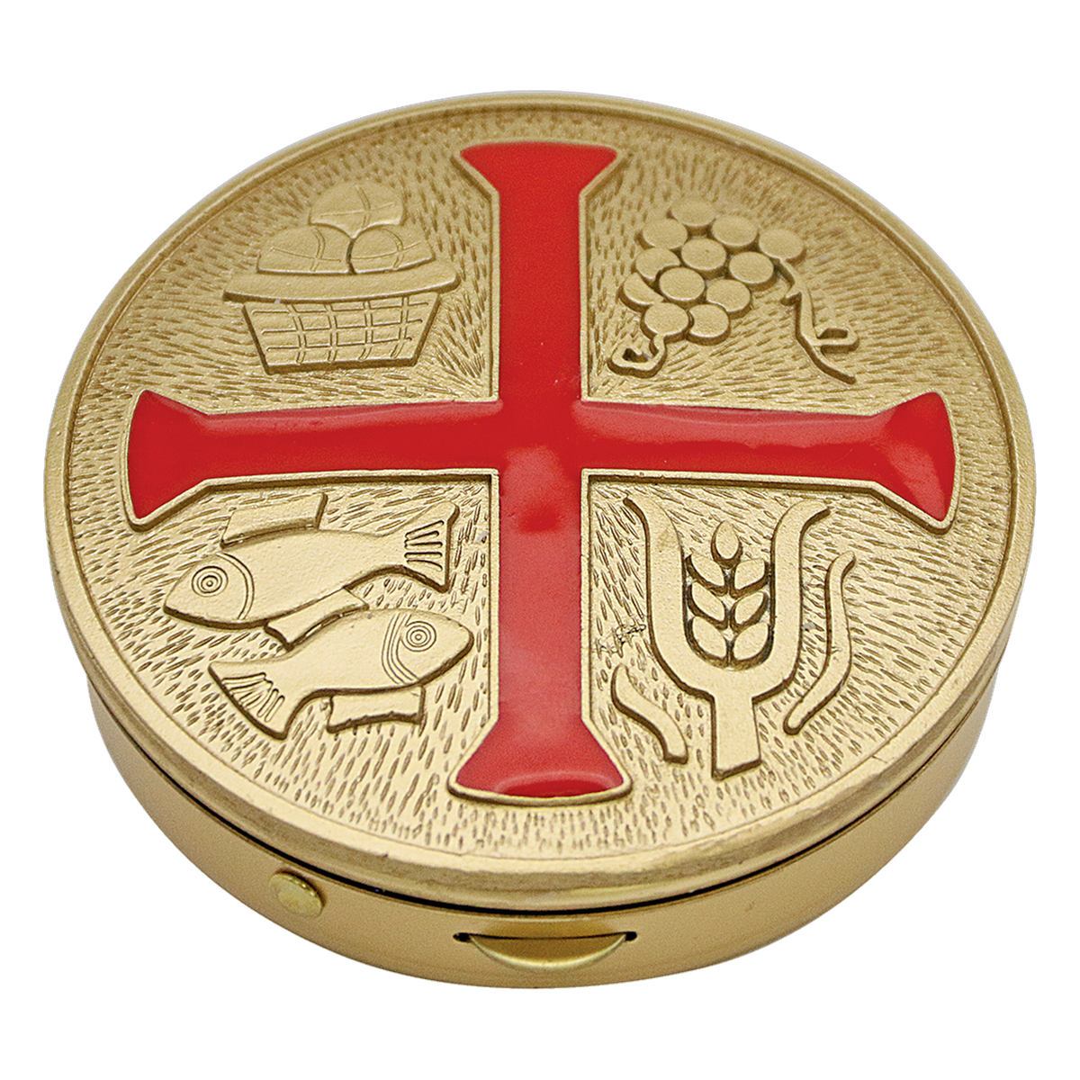 Koley's K110 brass pyx with red enamel cross