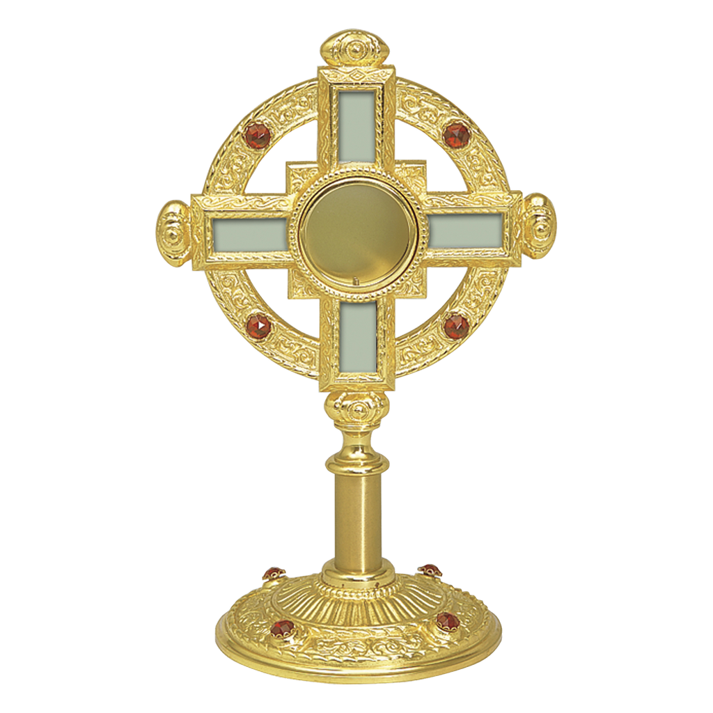 Koley's K122 gold plated reliquary with stone settings