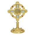 Koley's K122 gold plated reliquary with stone settings