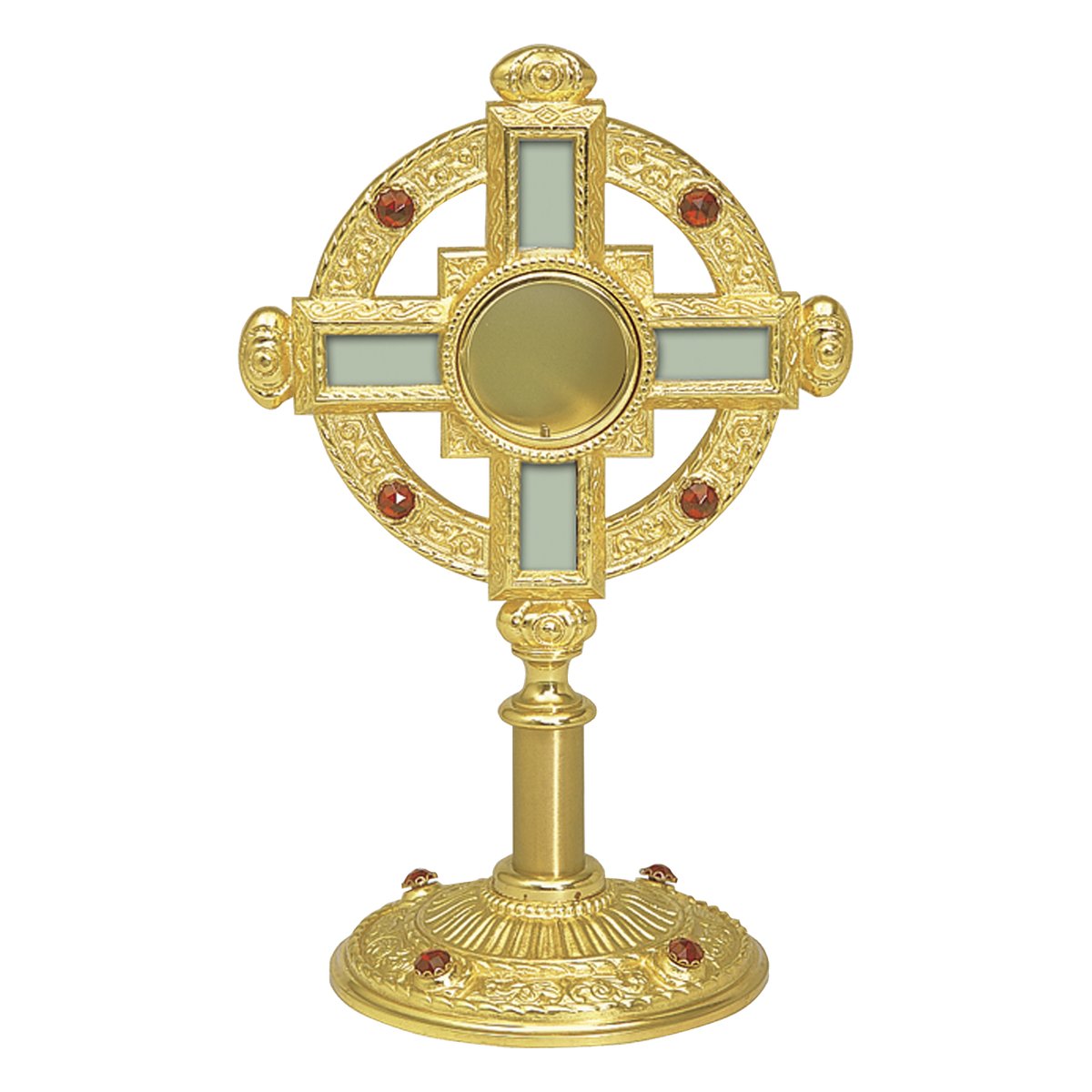 Koley's K122 gold plated reliquary with stone settings