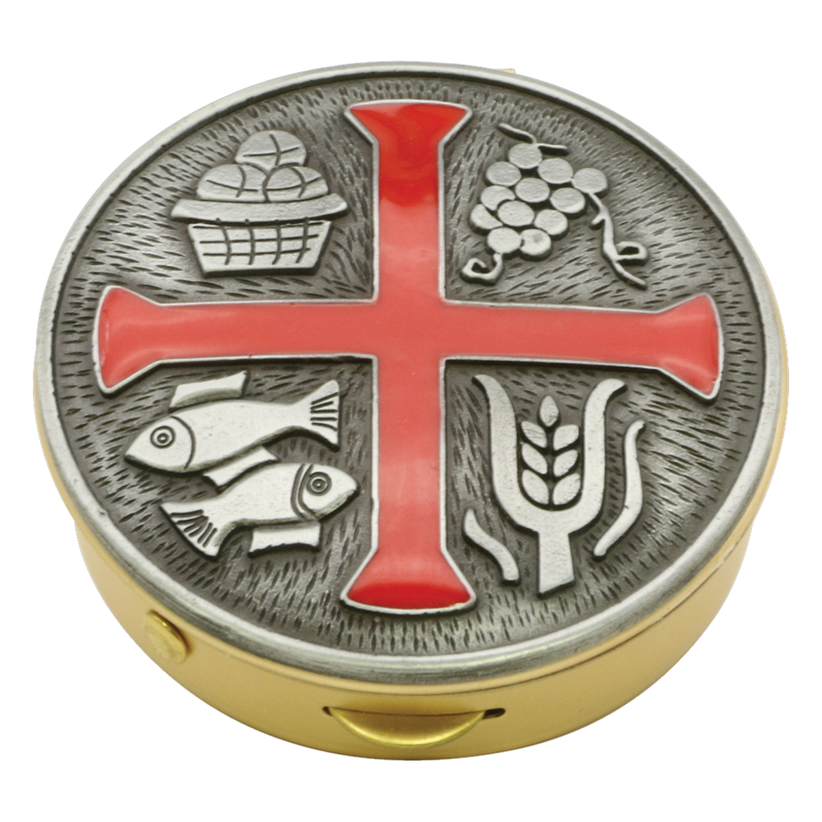 Koley's K125 brass pyx with red enamel cross