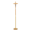 Koley's K130 oak and satin brass processional crucifix