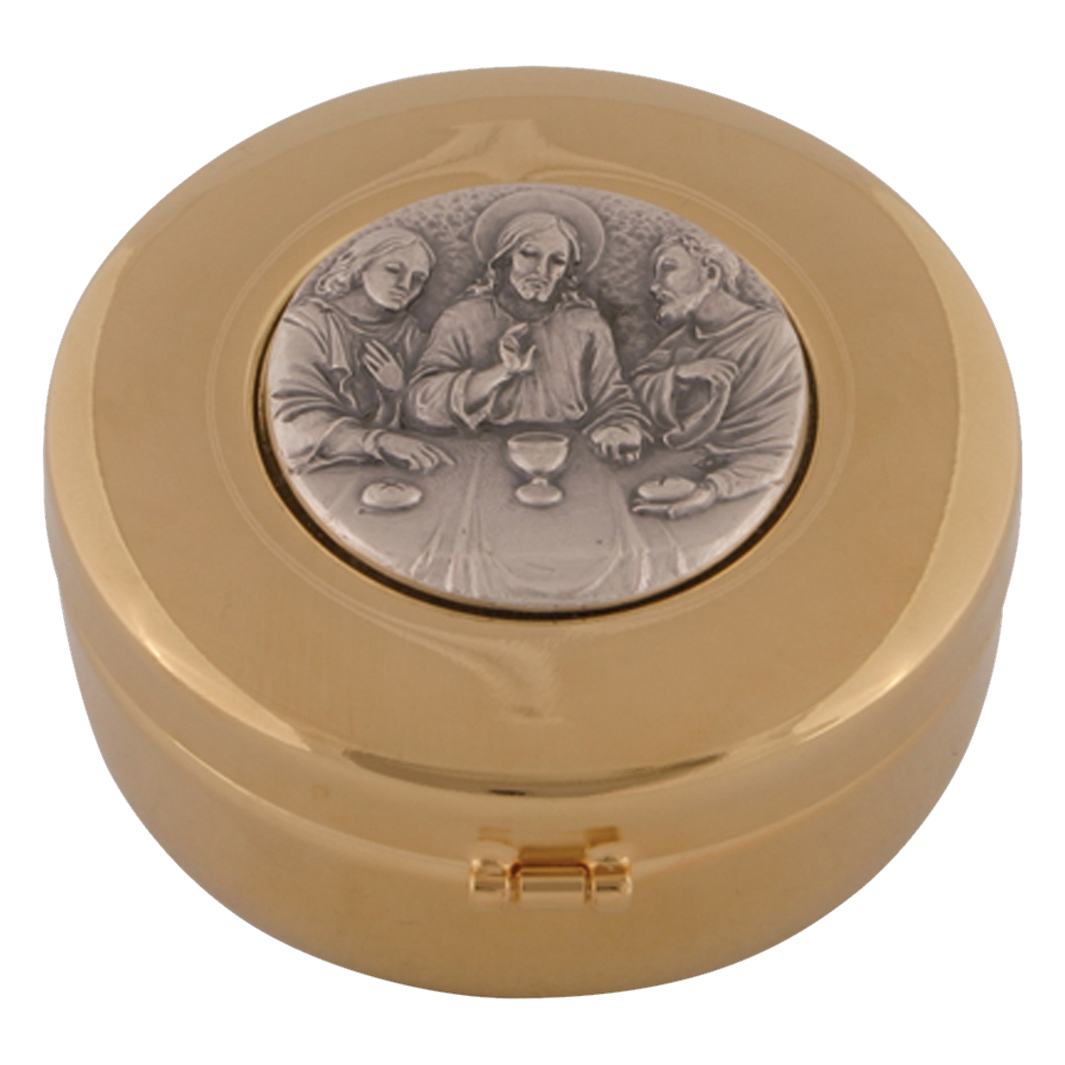 Koley's K143 gold plated hospital pyx with silver medallion