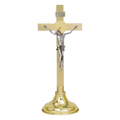 Koley's K146 two-tone brass crucifix with oxidized silver corpus