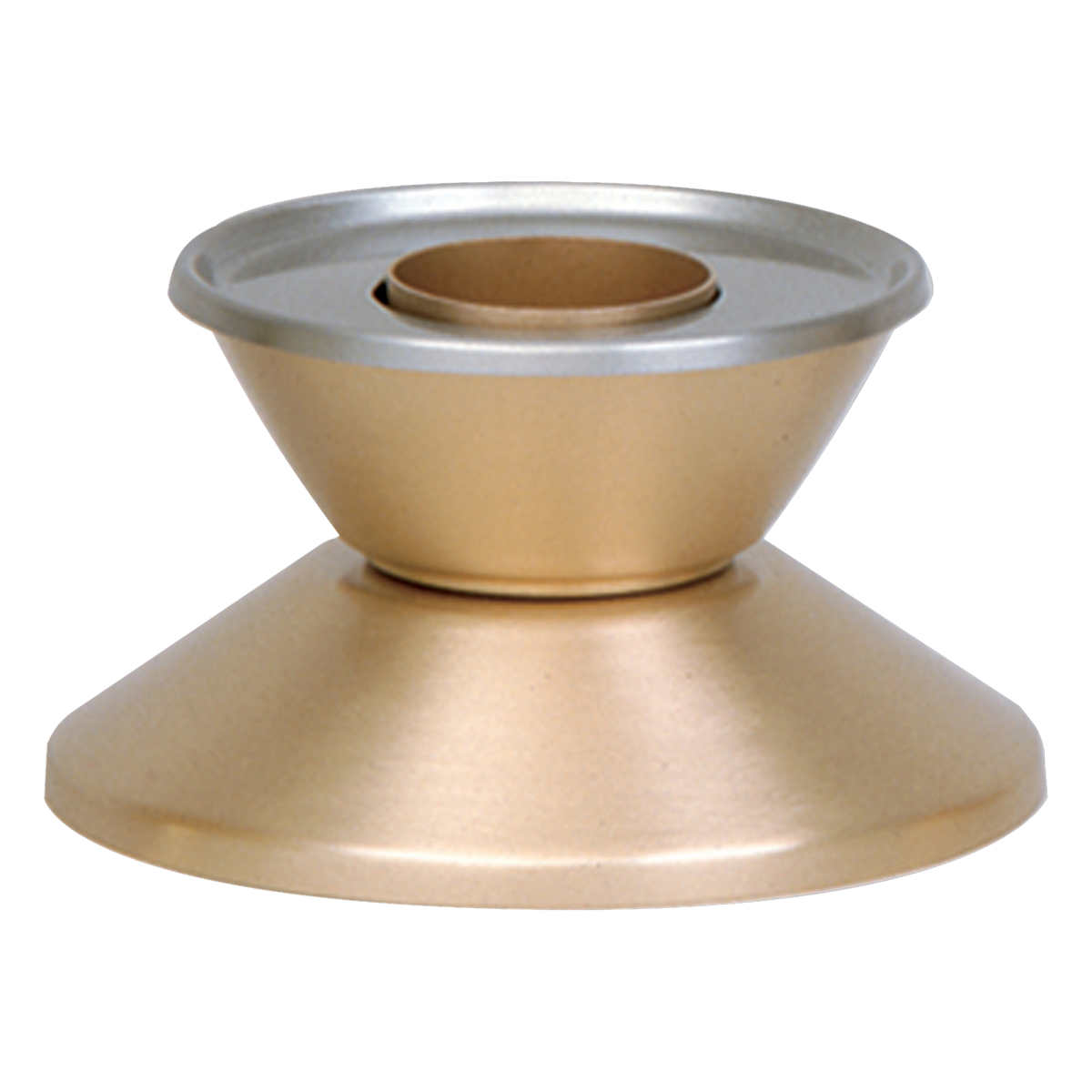 Koley's K15 satin bronze candlestick with stainless steel bobeche