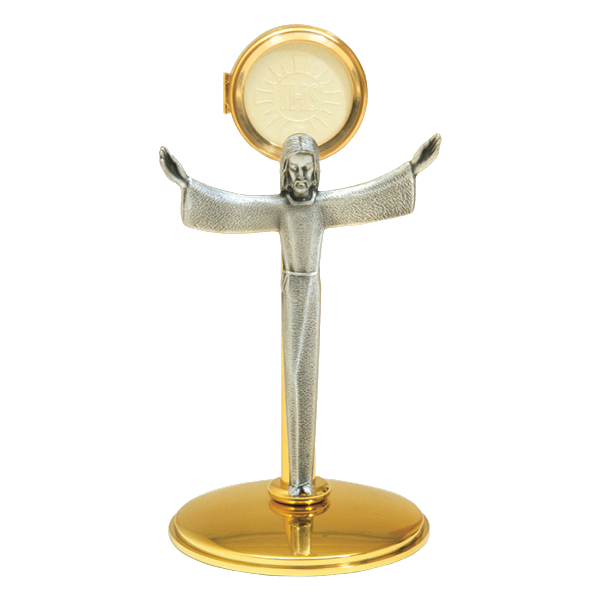 Koley's K158 gold plated monstrance with Risen Christ figure