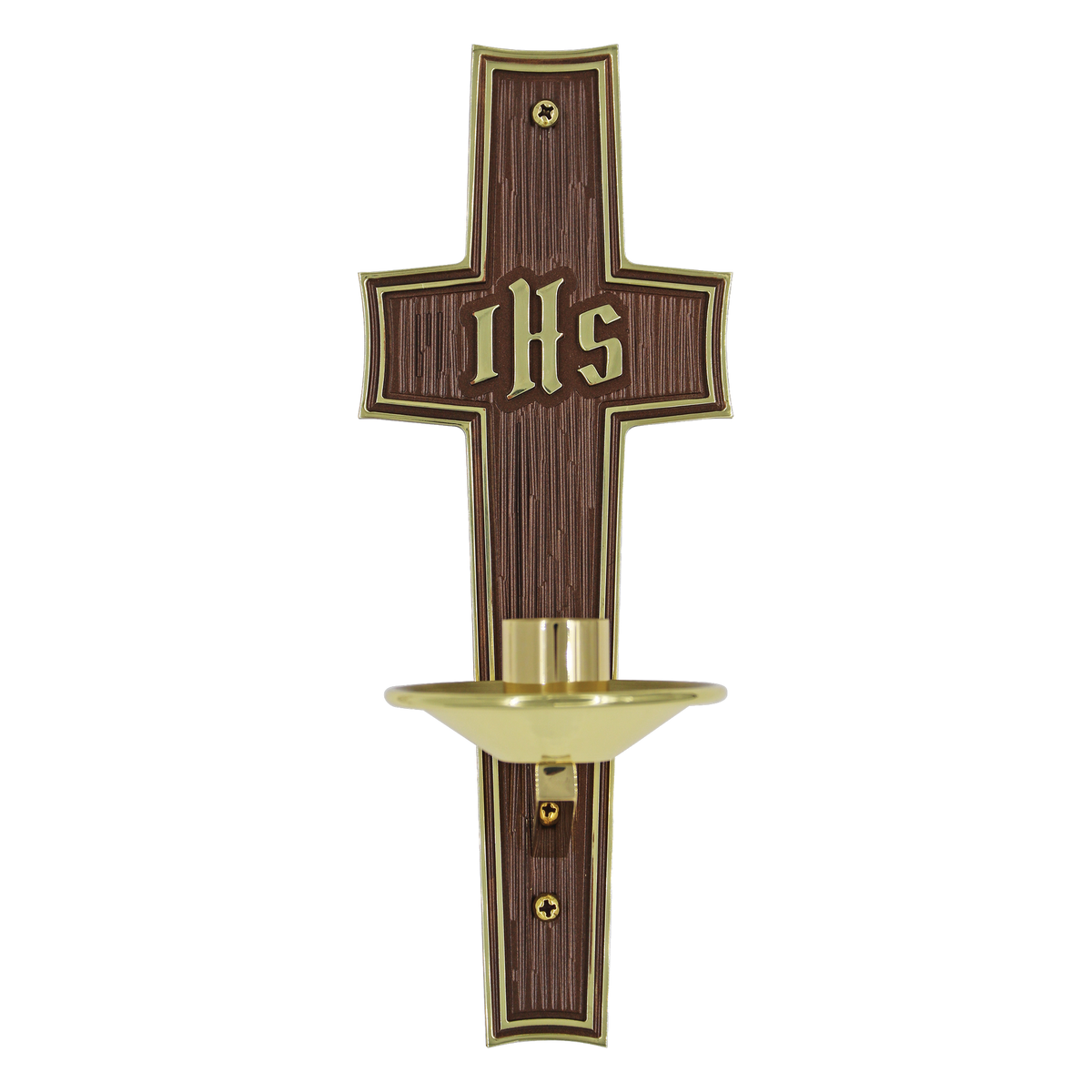 Koley's K162 two-tone brass dedication candle bracket