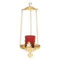 Koley's K163 two-tone brass hanging votive lamp