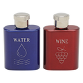 Koley's K23 small stainless steel cruets engraved WATER and WINE