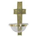 Koley's K242 solid brass holy water font with acrylic bowl