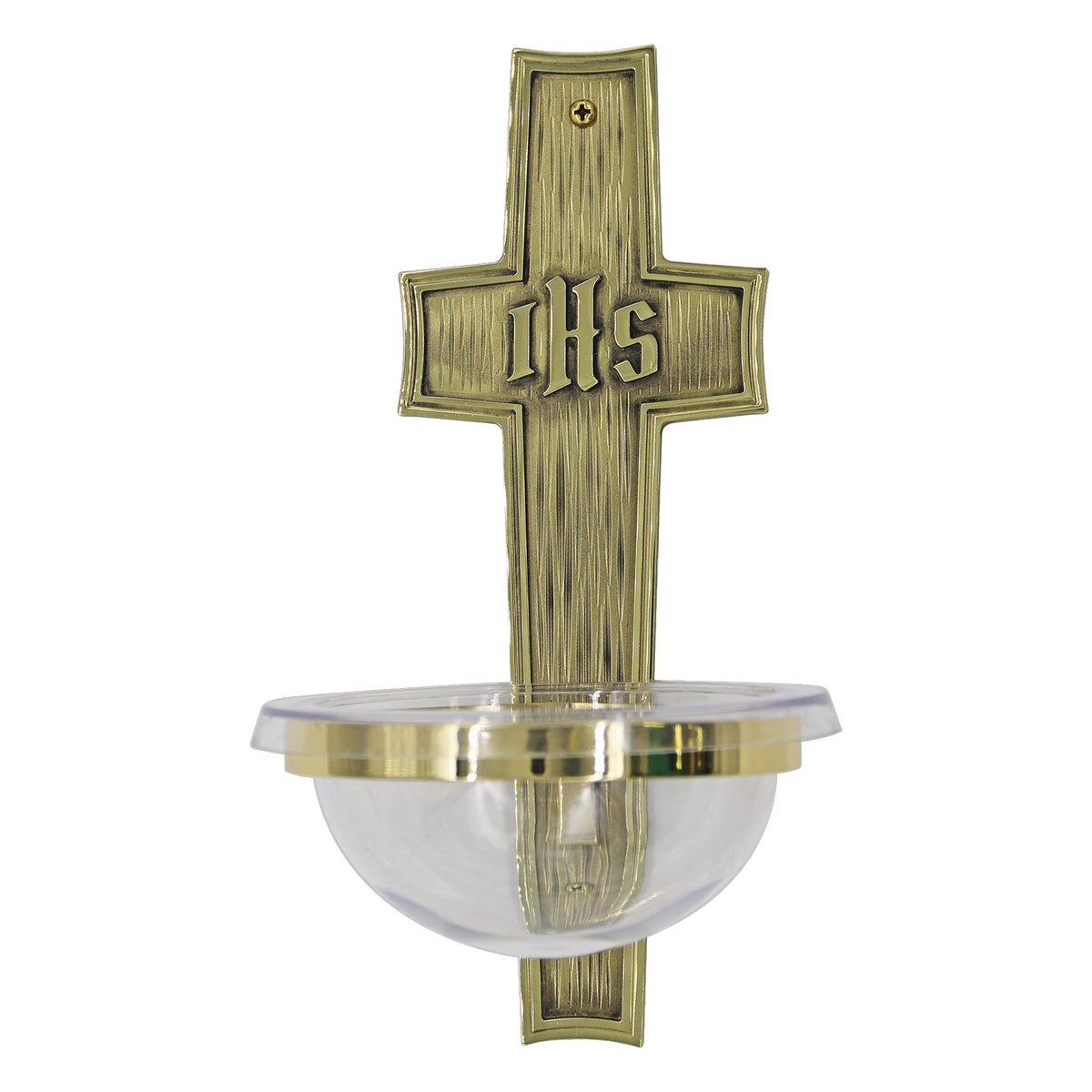 Koley's K242 solid brass holy water font with acrylic bowl