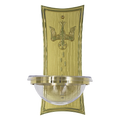 Koley's K243 solid brass holy water font with acrylic bowl