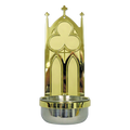 Koley's K247 solid brass holy water font with stainless bowl