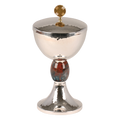 Koley's K2532 hammered silver plated ciborium with bloodstone node