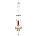 Koley's K297 hanging sanctuary lamp, antique silver with gold trim