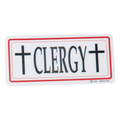 Koley's K3301 double-sided Clergy/Emergency sign with red border