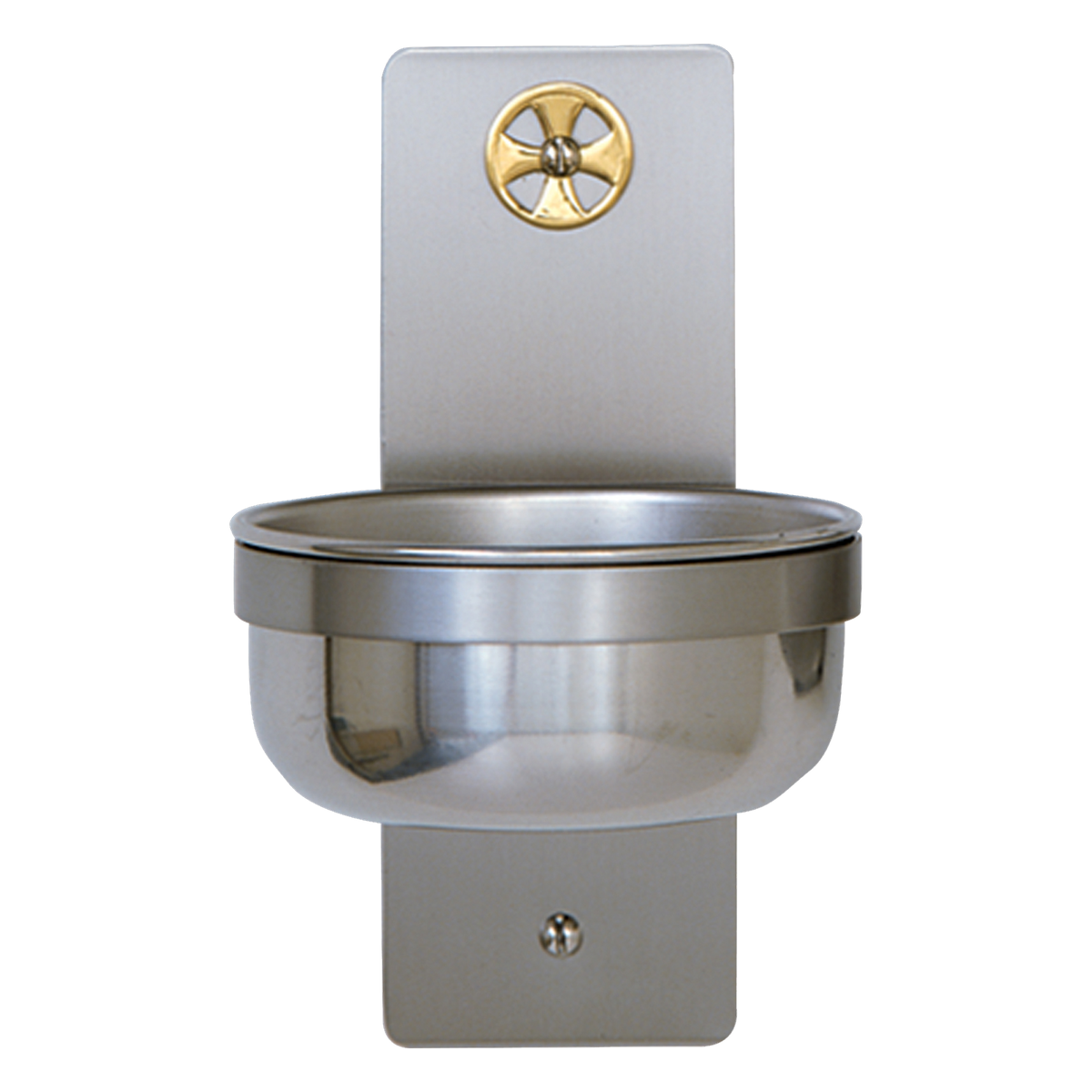 Koley's K349 stainless holy water font with brass cross – alternate view 2 of 2