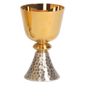 Koley's K356 gold plated chalice with hammered silver base