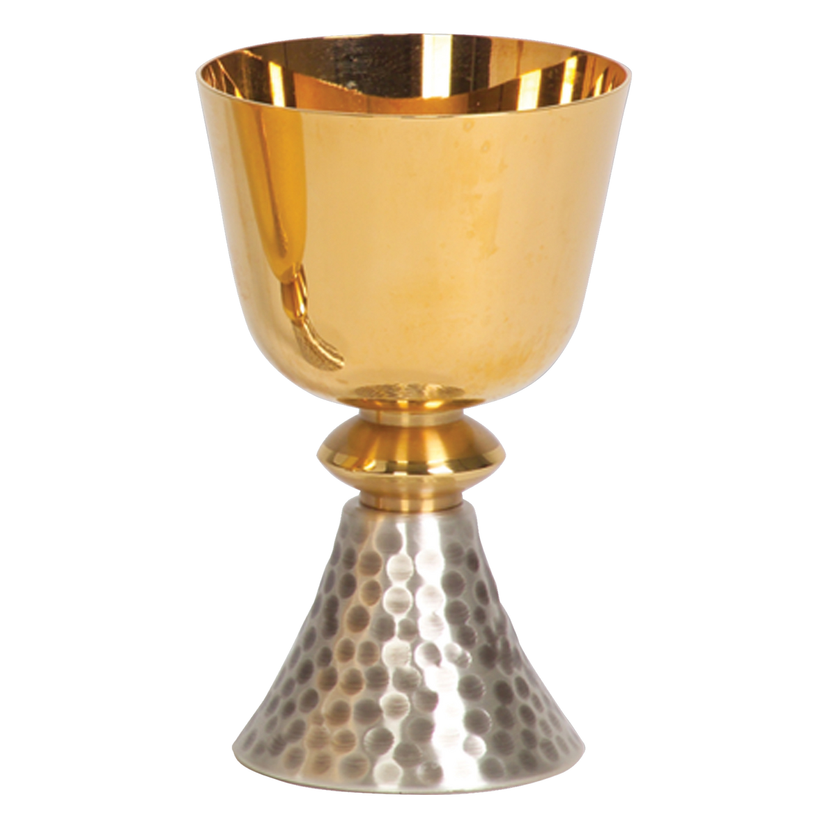 Koley's K356 gold plated chalice with hammered silver base