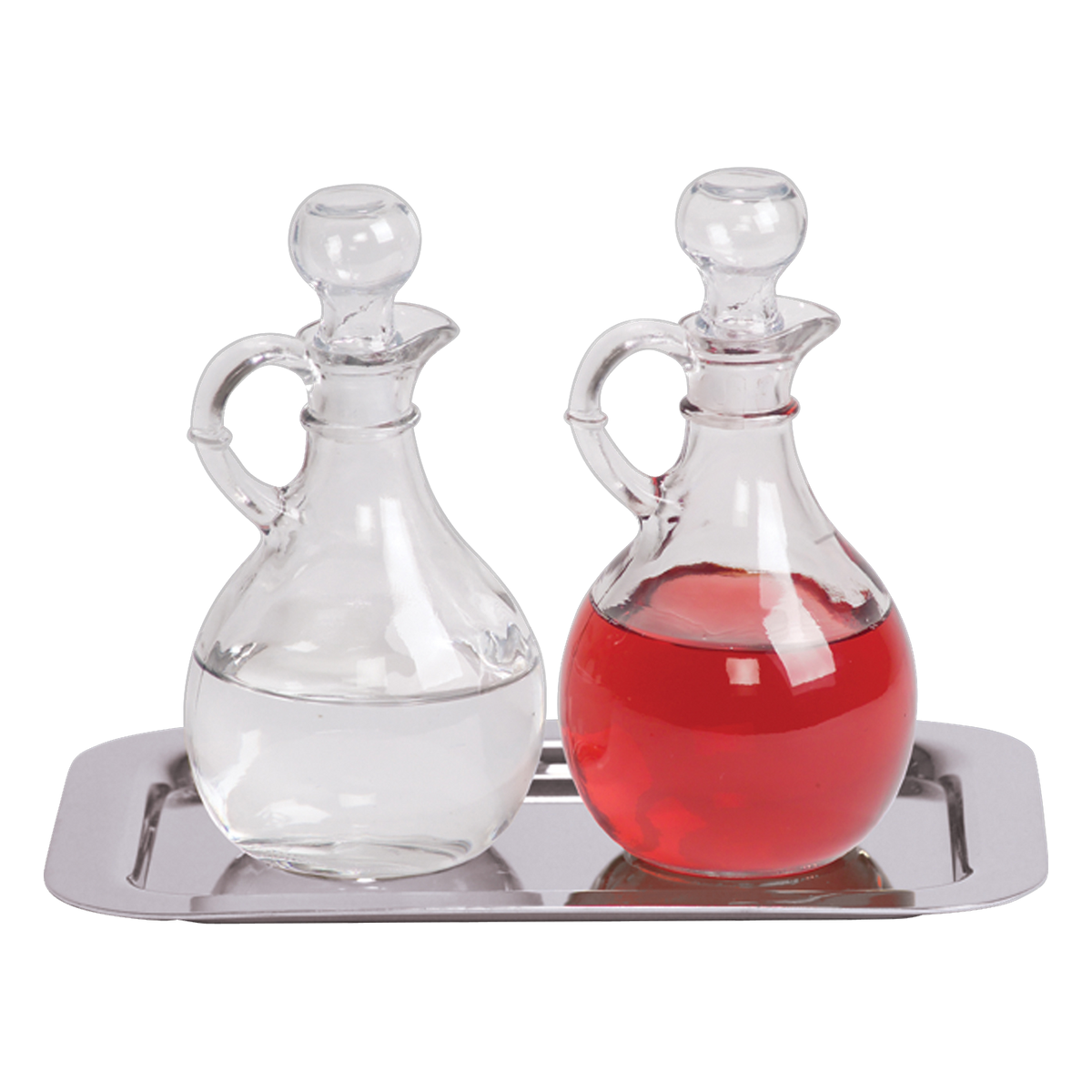 Koley's K381 cruet set with stainless steel tray