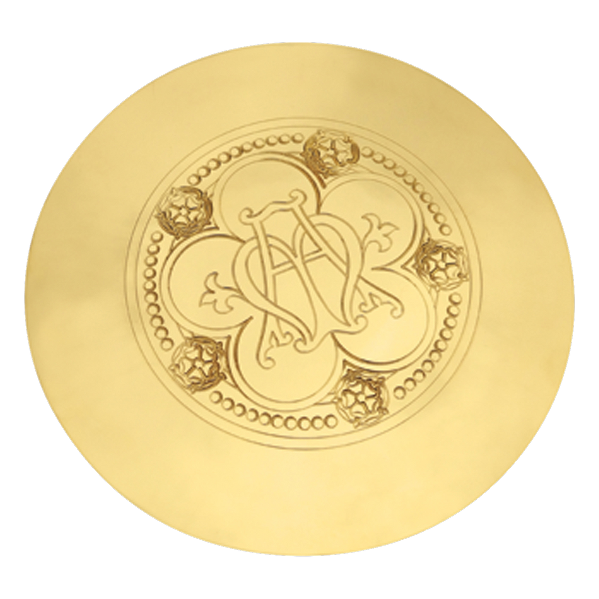 Koley's K399 gold scale paten with engraved Ave Maria