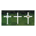 Koley's white powdercoat steel memorial cross