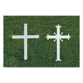Koley's white powdercoat steel miniature memorial cross