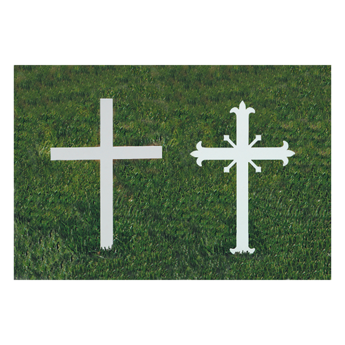Koley's white powdercoat steel miniature memorial cross